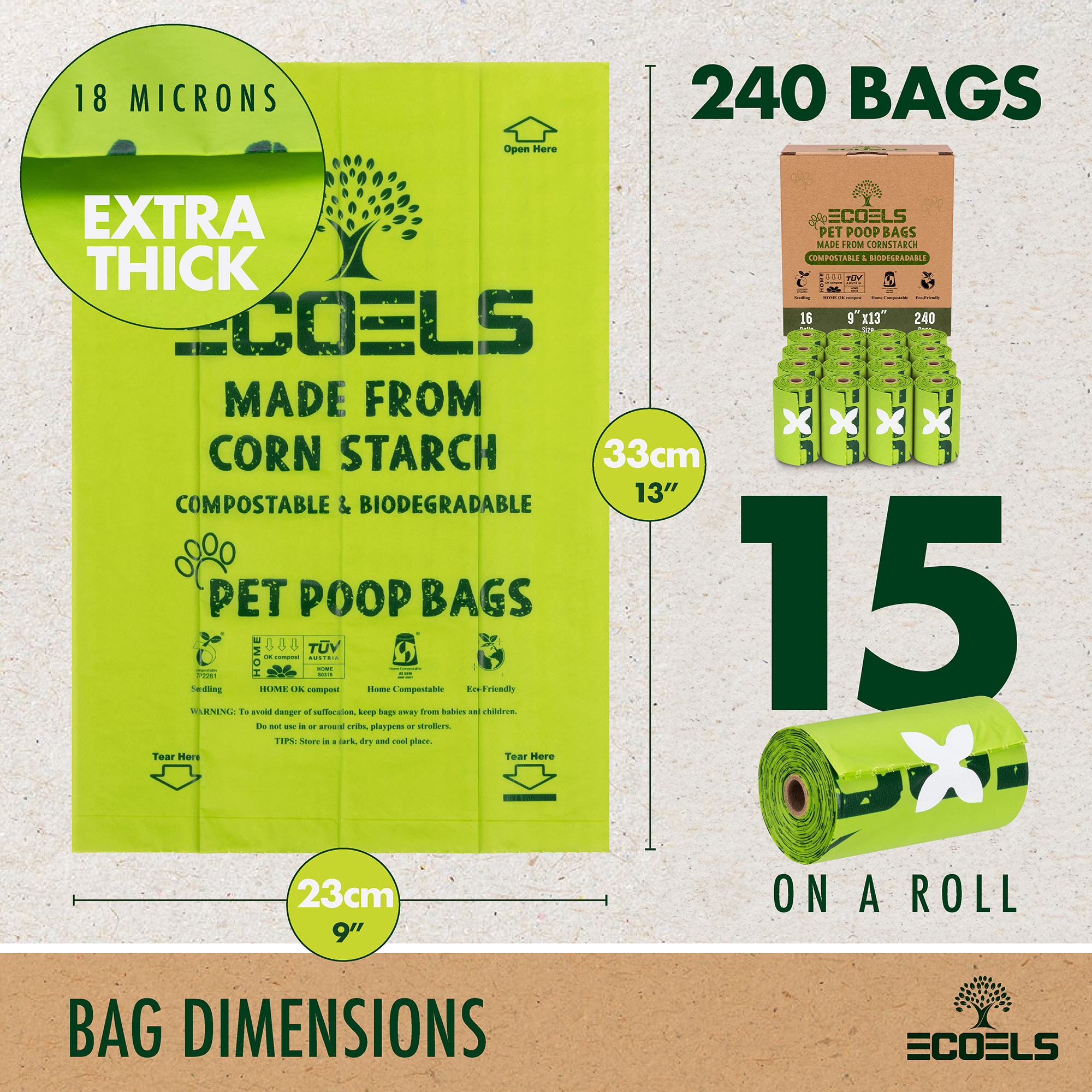 16 Rolls Compostable Dog Poo Bags - 240 Bags - Image 4